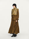 INTO THE EAST 25 Autumn/Winter Sheepskin and Tussah Silk Printed Vest ITE-E1DGAW012GR21VE-LV Green